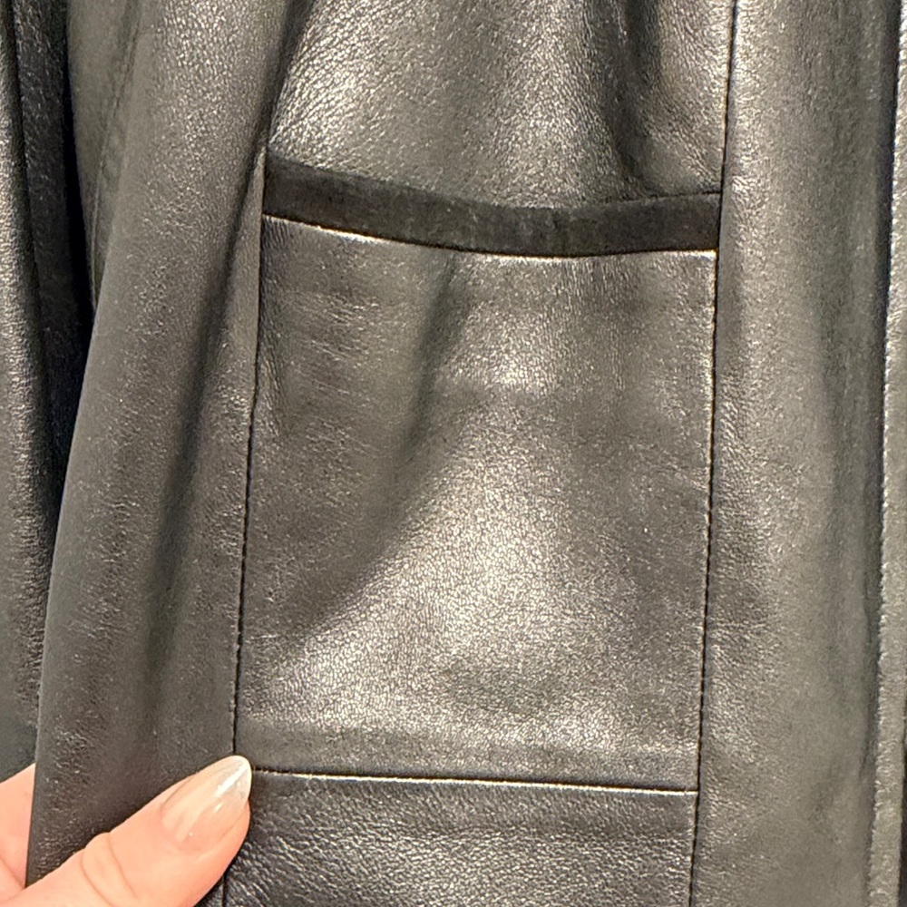 Vintage Doncaster Elegant gray Leather Blazer - Picture 3 of 5
